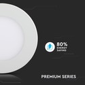 V-Tac 18W LED panel downlight - Hull: Ø21 cm, Mål: Ø22,5 cm, 230V