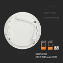 V-Tac 18W LED panel downlight - Hull: Ø21 cm, Mål: Ø22,5 cm, 230V