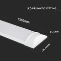 V-Tac 30W slim LED armatur - 120 cm, 155lm/W, 230V