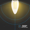 V-Tac 4W LED stearinlyspære - Samsung LED chip, Karbon filamenter, B22