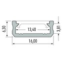 Aluprofil Type D til innendørs IP20 LED strip - Lav, 1 meter, hvit, velg deksel