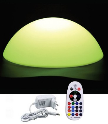 Outlet: V-Tac RGB LED halvkule - Oppladbart, med fjernkontroll, Ø50 cm