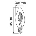 2W LED stearinlys pære - Karbon filamenter, varm hvit, E14