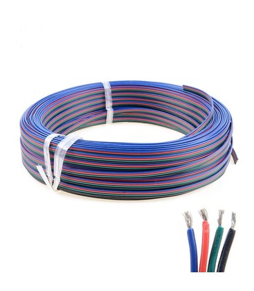 12-24V RGB kabel - 4 x 0,5 mm², metervare, min. 5 meter