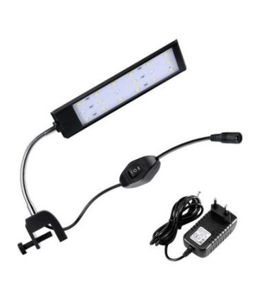 20 cm akvarie lampe - 7W LED, hvit/blå