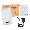 LED lysterapi lampe med timer/alarm - 18W, hvit/blå, 10.000 LUX, innebygd batteri