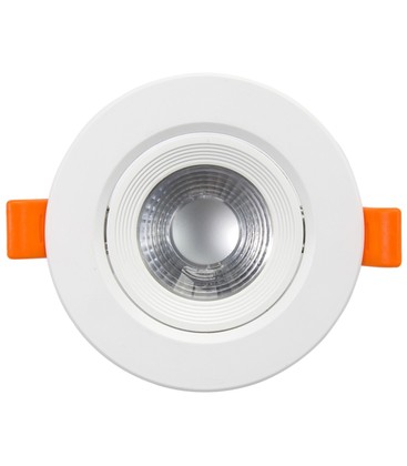 7W LED downlight - Hull: Ø7,6 cm, Mål: Ø9 cm, innebygd driver, 230V