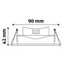 7W LED downlight - Hull: Ø7,6 cm, Mål: Ø9 cm, innebygd driver, 230V