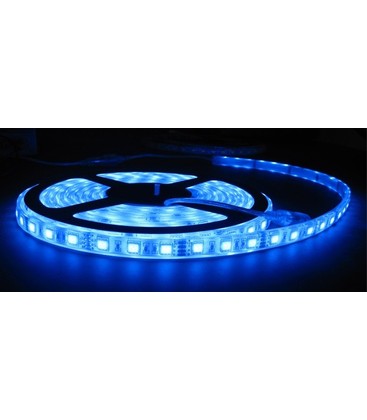 Blå sprutsikker LED strip - 5m, 30 LED per meter