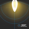 V-Tac 6W LED stearinlys pære - Karbon filamenter, E14