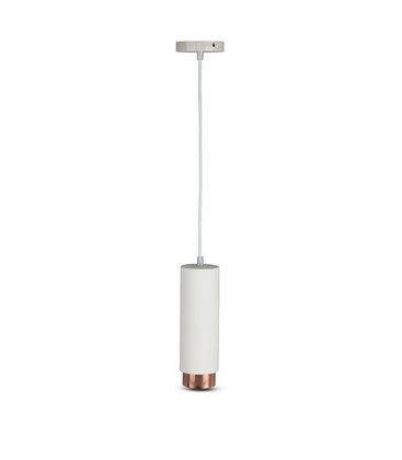 V-Tac moderne pendellampe - Hvit med rose guld, Ø8 cm, GU10