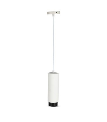 V-Tac moderne pendellampe - Hvit med svart, Ø8 cm, GU10