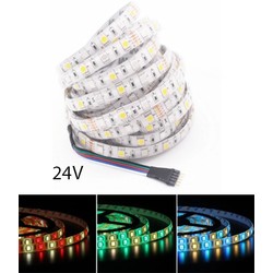 RGB+W LED strip 24V 12W/m RGB+WW LED strip - 5 meter, IP20, 60 LED per meter, 24V