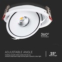 V-Tac 30W downlight, CCT - 3 lysfarger, Hull: Ø18 cm, Mål: Ø20 cm, 3i1, RA90, hvit kant, 230V