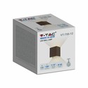 V-Tac 11W LED corten vegglampe - Firkantet, justerbar spredning, IP65 utendørs, 230V, inkl. lyskilde