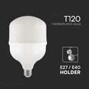 V-Tac 40W LED pære - T120, E27 med E40 ringadapter