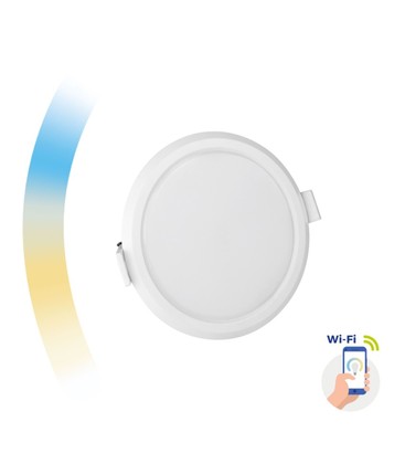 6W Smart home LED panel downlight - Tuya/Smart Life, Google Home og app, hull: Ø10,5 cm, Mål: Ø11,2 cm, 230V