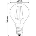 2W LED pære - G45, E14, 230V