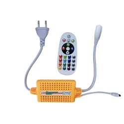 230V RGB 230V RGB CLIP-ON-kontroller - Inkl. endeplugg, for 230V, minnefunksjon, infrarød fjernkontroll, 100 m.