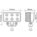 18W LED arbeidslys - Bil, lastebil, traktor, trailer, utrykningskjøretøyer, kald hvit, 12V / 24V