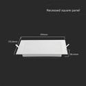 V-Tac 12W LED panel downlight - Hull: 15,5cm x 15,5cm, Mål: 17cm x 17cm, 230V