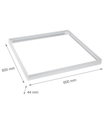 Ramme til 60x60 LED panel - Hurtig samlesett, plast hjørner, hvit kant