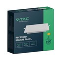 V-Tac 6W LED panel downlight - Hull: 11cm x 11cm, Mål: 12cm x 12cm, 230V