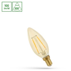 Spectrum LED LED C35 E14 5W - 230V, Filament, Varm Hvit, RetroShine, Spectrum