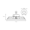 PLATEO 3 High Bay 200W - Nøytral hvit, 230V, 90°, IP65, IK08, 347x160mm, Svart, DALI