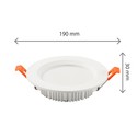 Dure 3 Max Downlight 18W - Nøytral Hvit, 230V, 110°, IP44, IK06, Ø190x30, Hvit, Rund