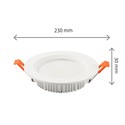 Dure 3 Max innendørs downlight 28W - kald hvit, 230V, 110°, IP44, IK06, Ø230x30, hvit, rund