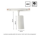 System Shift Spot - Lys 44x157x178mm 10W 24° Hvit DALI
