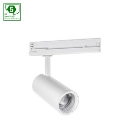 Spectrum LED Spot Zoom - spot skinne 3-faset, 32W, justerbar vinkel 20-60 grader, hus Ø7 x 15 cm, hvit