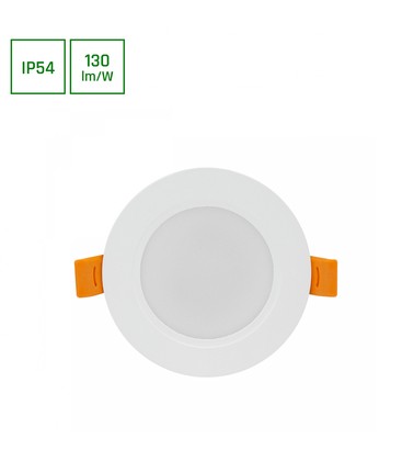 Dure 3 Downlight 5W GU10 - Kald hvit 230V, 110°, IP54, IK06, 95x31, Hvit, Rundt, Integrert driver