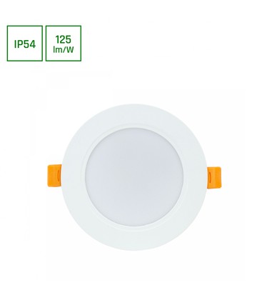 Dure 3 Downlight 8W GU10 - Kald hvit, 230V, 110°, IP54, IK06, 118x31, Hvit, Rund, Integrert driver