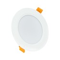 8W Innfellingsspot Ø11,8cm - Sprutsikker, 230V, IP54, Hull: 9,2cm / 3,1cm høy, rund, hvit kant