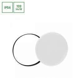 Spectrum LED Nymphea Sort Hvit Ringer 40W - Varm hvit 230V 115° IP54 Ø485x70 Hvit / Sort Rundt med sensor