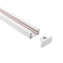 LEDlife 1 meter skinne for skinnespots - Hvit, 1-fase, komplett med tilkobling og endeplugg