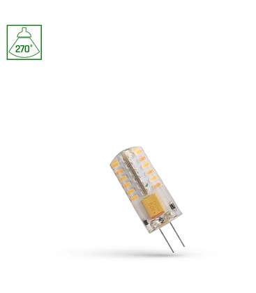 LED 2W G4 - 12V, Kolonne, Silikon, Varm hvit, Spectrum