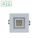 Fiale 4LED 4x1W 30° 230V - Firkantet, Varm hvit LED spot, med varm hvit ramme.