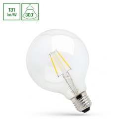 Spectrum LED G125 LED 8W E27 - Kulfibertråd, Varm Hvit, Klar, 230V, Spectrum