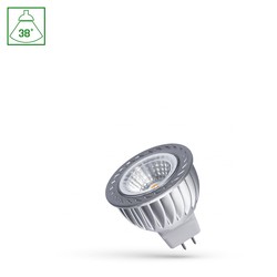 Spectrum LED MR16 LED 12V 4W - COB, 38deg, Varm Hvit, med Dekklinse, Spectrum