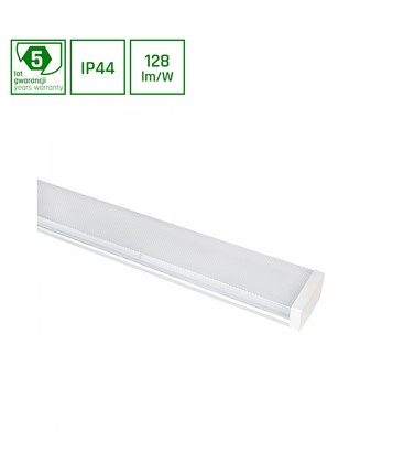 Limea 1200mm 40W - Prismatica, Nøytral hvit, 230V, 100°, IP44, IK10, 1200x110x60mm