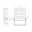 LYSSE 12LED Cree 25W 230V - 30° IP65, Nøytral hvit, fasadebelysning