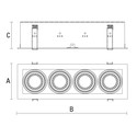 Moderne Dags Mini GU10 - X4, Hvit Ramme