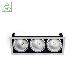 Spectrum LED Modern-Dag innfelt spot 3x1LED COB Citizen 40° 230V 3x27W IP20 varm hvit