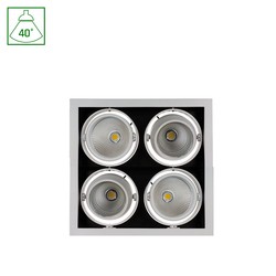 Spectrum LED MODERN-DAY Downlight - 4x1LED, COB, Citizen, 40°, 230V, 4x27W, IP20, Varm hvit, Kvadratisk