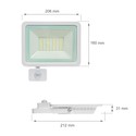 Noctis Lux 2 50W - 230V, IP44, kaldt hvitt, hvitt med sensor