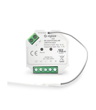 Mini ZigBee Dobbelbryter - 2 x 390W