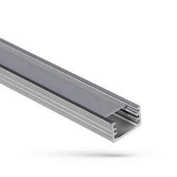 Påbygg 1m aluminiumsprofil - Påbygging, klart deksel, 1 meter